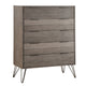 Contemporary Solid Wood Chest with Metal Hairpin Legs Grey HME-1604-9
