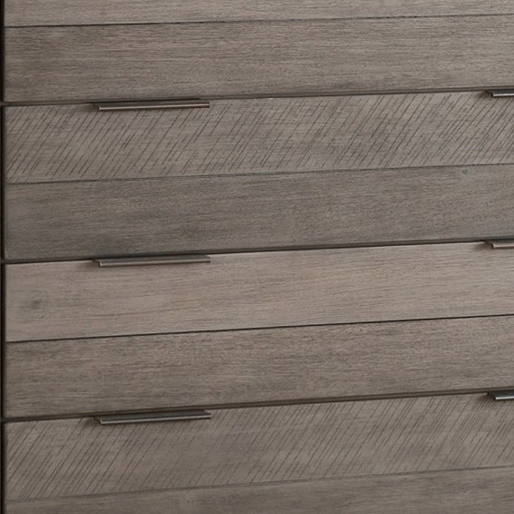 Contemporary Solid Wood Chest with Metal Hairpin Legs Grey HME-1604-9