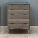 Contemporary Solid Wood Chest with Metal Hairpin Legs, Grey