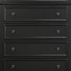 Transitional Style Five Drawer Wooden Chest with Round Bun Legs White HME-1714BK-9