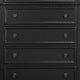 Transitional Style Five Drawer Wooden Chest with Round Bun Legs White HME-1714BK-9