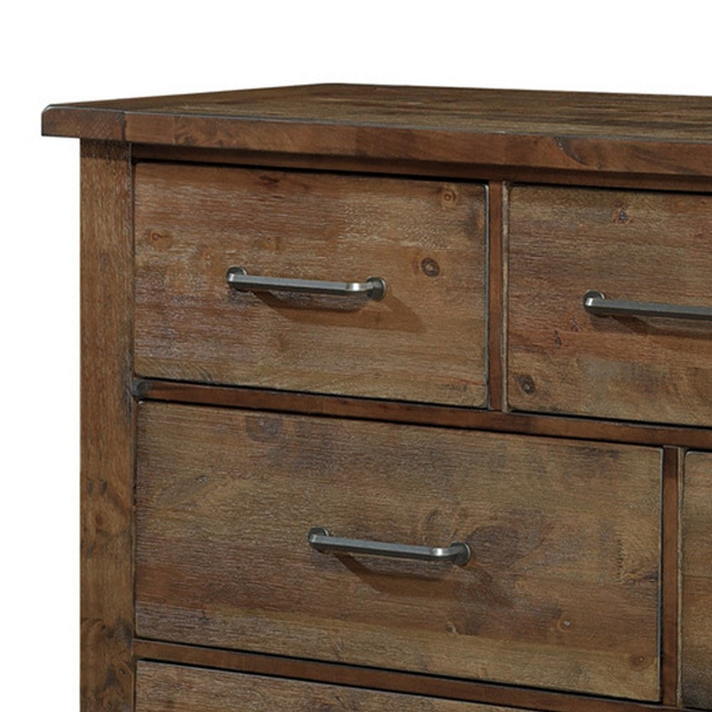 Spacious Wooden Dresser With 7 Drawers Rustic Burnished Brown HME-1957-5