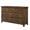 Spacious Wooden Dresser With 7 Drawers, Rustic Burnished Brown