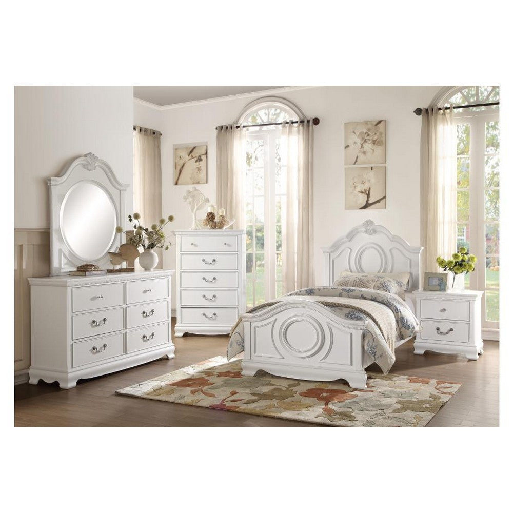 Wooden Night stand With 2 Drawers White HME-2039W-4