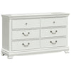 Finely Designed Wooden Dresser With 6 Drawers, White