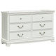 Finely Designed Wooden Dresser With 6 Drawers, White