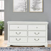 Finely Designed Wooden Dresser With 6 Drawers, White