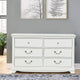 Finely Designed Wooden Dresser With 6 Drawers, White