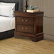 Wooden Night Stand With Curvy Handle Drawer Cherry Brown