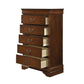 5 Drawer Wooden Chest with Metal Hardware Cherry Brown By Casagear Home HME-2147-9