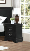 Traditional Style Wooden Night Stand With 2 Drawers Black