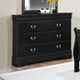 6 Drawer Wooden Dresser In Contemporary Style, Black