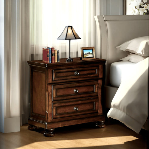 Bench | Fabric Upholstered | Solid Wood | Light & Dark Brown