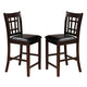 41 Inch Wood Counter Height Chair Leatherette Seat Dark Brown Set of 2 HME-2423-24
