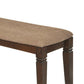 Fabric Upholstered Solid Wooden Bench, Light & Dark Brown
