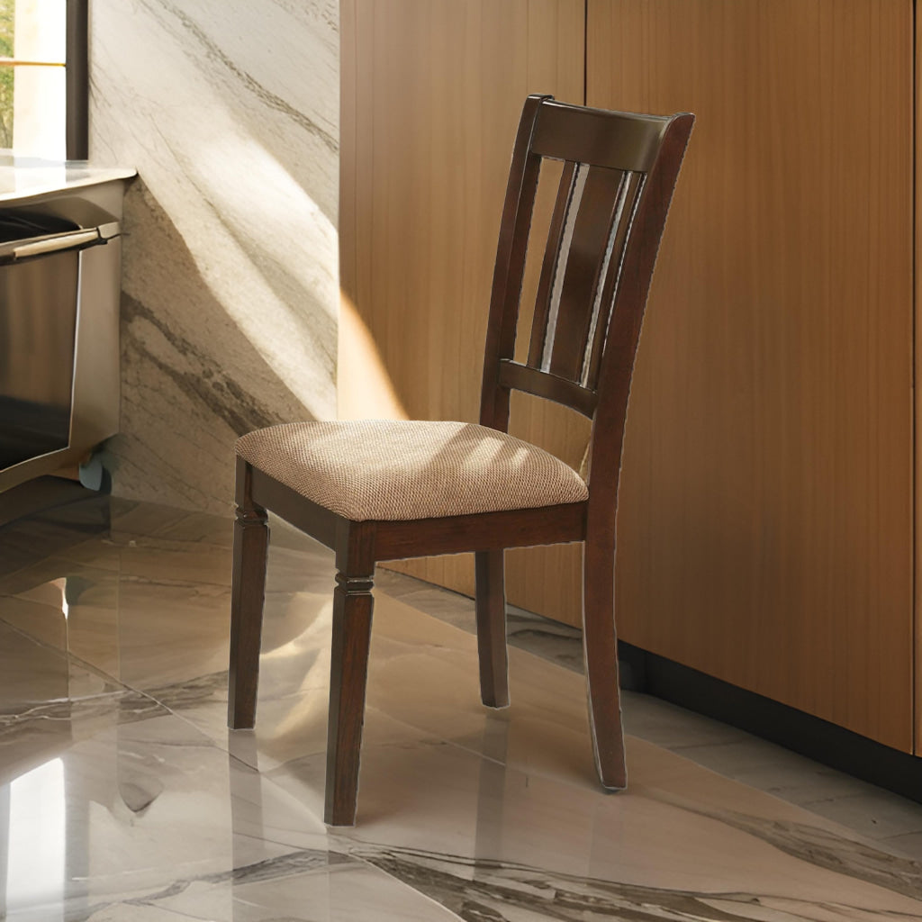 Armchair Set of 2 | Counter Height | Turned Legs | Beige Brown