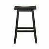Wooden 29" Counter Height Stool with Saddle Seat, Black, Set Of 2