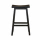 Wooden 29" Counter Height Stool with Saddle Seat, Black, Set Of 2