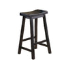 Wooden 29" Counter Height Stool with Saddle Seat, Black, Set Of 2