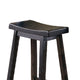 Wooden 29" Counter Height Stool with Saddle Seat, Black, Set Of 2