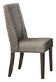 Wood & Fabric Dining Side Chair with Shallow Wing Back, Gray & Dark Brown, Set of 2 By Casagear Home