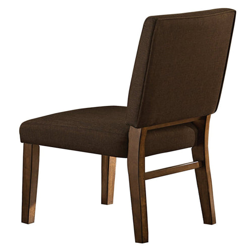 Side Chair Set of 2 | Wood Frame | Flared Back Legs | Brown
