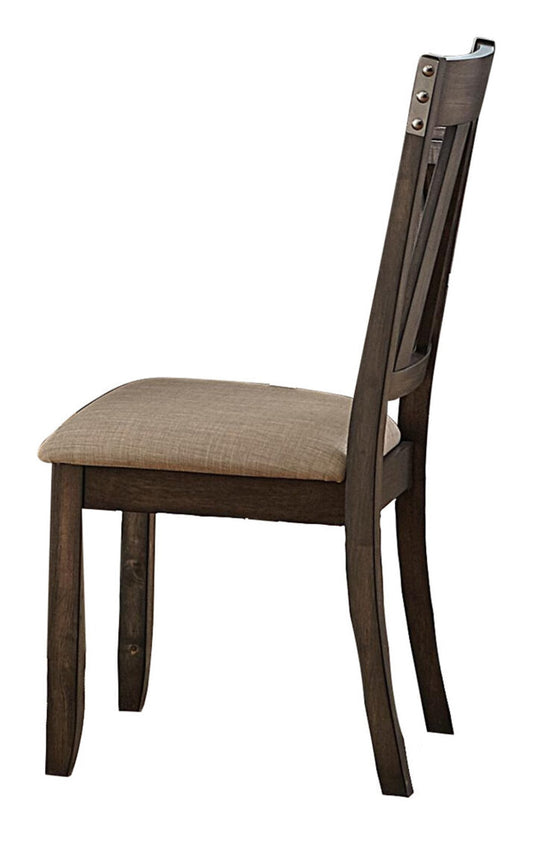 Wood Side Chair With Slightly Flared Back Legs, Brown, Set of 2 By Casagear Home