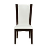 Leather Upholstered Side Chair With Long Back White and Black Set Of 2 HME-710WS