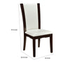 Leather Upholstered Side Chair With Long Back White and Black Set Of 2 HME-710WS