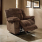 Microfiber Textured Fabric Glider Reclining Chair, Brown - 9636-1