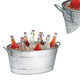 Spacious Galvanized Beverage Tub With Handles, Gray - BM166870