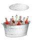 Spacious Galvanized Beverage Tub With Handles, Gray - BM166870