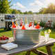 Spacious Galvanized Beverage Tub With Handles, Gray - BM166870