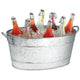 Spacious Galvanized Beverage Tub With Handles, Gray - BM166870