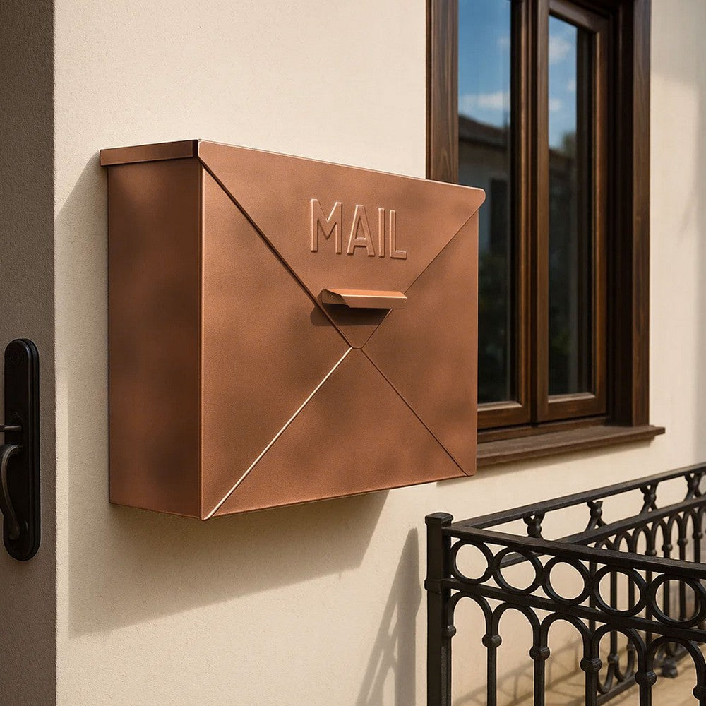 Envelope Shaped Wall Mount Metal Mail Box By The Urban Port