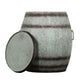 Barrel Drum Shape Storage Table with Removable Lid, Rustic Brown and Gray Metal