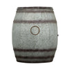 Barrel Drum Shape Storage Table with Removable Lid, Rustic Brown and Gray Metal