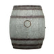 Barrel Drum Shape Storage Table with Removable Lid, Rustic Brown and Gray Metal