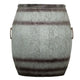 Barrel Drum Shape Storage Table with Removable Lid, Rustic Brown and Gray Metal