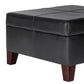 Leatherette Upholstered Wooden Ottoman With Hinged Storage Black and Brown Large - K2380-E169 By Casagear Home KFN-K2380-E169