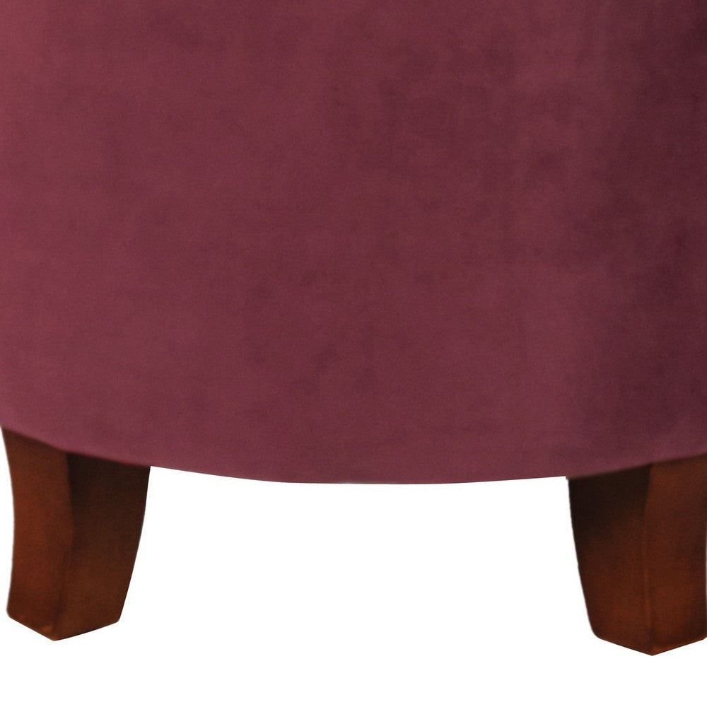 Ottoman | Button Tufted Velvet | Hidden Storage | Red Brown KFN-K6171-B119