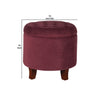 Ottoman | Button Tufted Velvet | Hidden Storage | Red Brown KFN-K6171-B119
