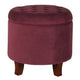 Ottoman | Button Tufted Velvet | Hidden Storage | Red Brown KFN-K6171-B119