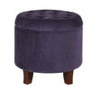 Ottoman | Button Tufted Velvet | Hidden Storage | Purple Brown KFN-K6171-B204