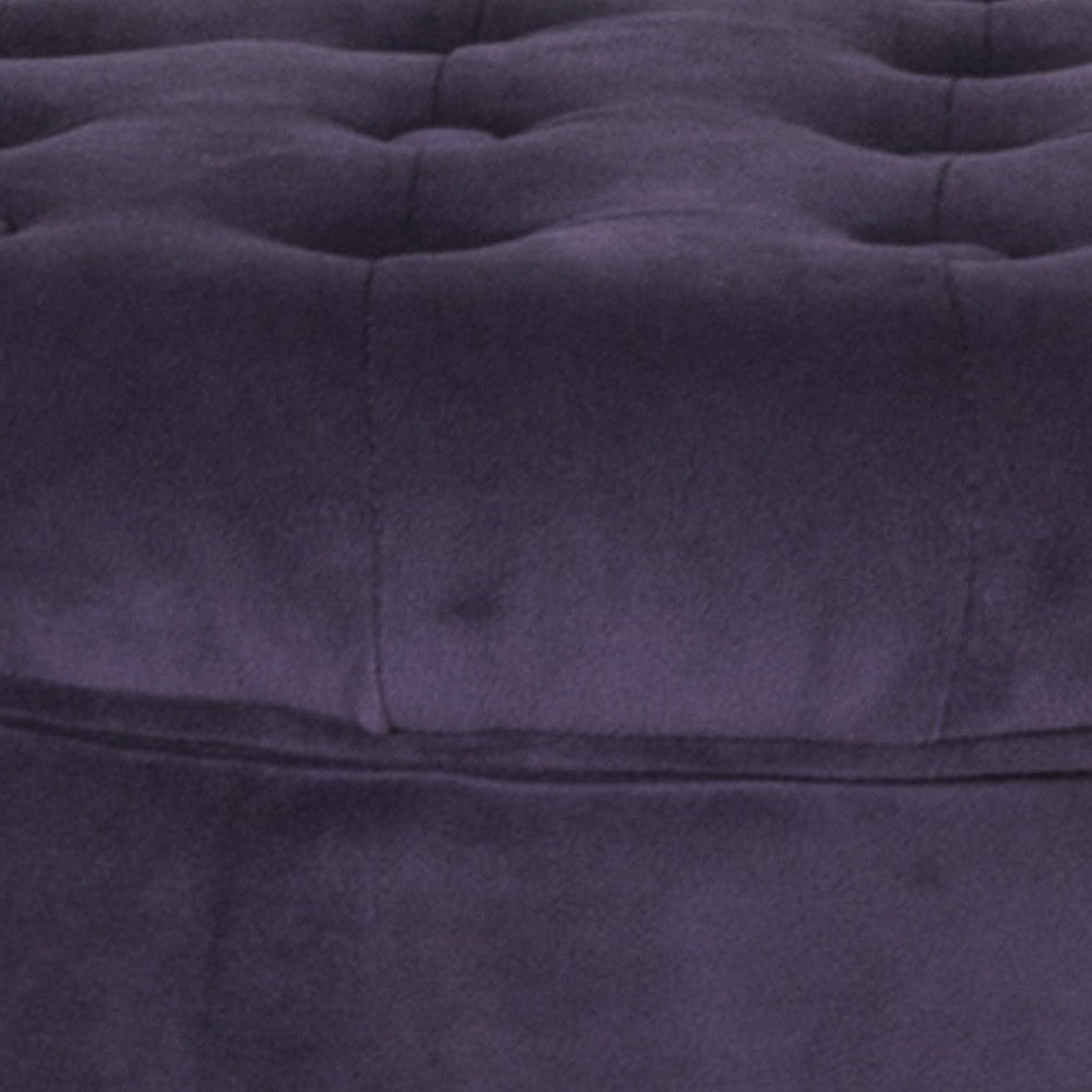 Ottoman | Button Tufted Velvet | Hidden Storage | Purple Brown KFN-K6171-B204