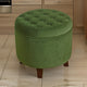 Ottoman | Button Tufted Velvet | Hidden Storage | Green Brown