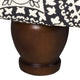 Medallion Pattern Fabric Upholstered Ottoman with Wooden Bun Feet Cream and Black - K6427-F1604 By Casagear Home KFN-K6427-F1604