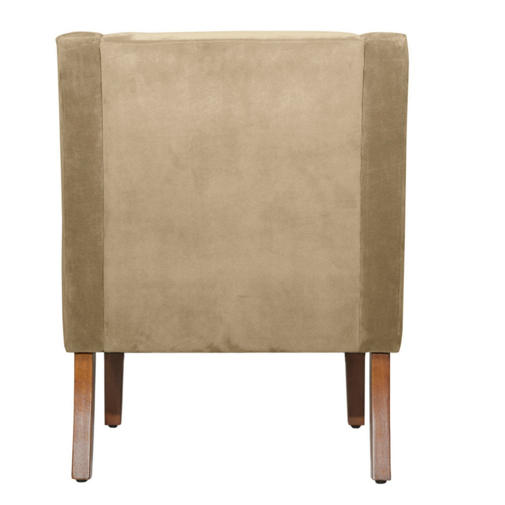 Fabric Upholstered Wooden Accent Chair with Swooping Arms Brown - K6499-B117 By Casagear Home KFN-K6499-B117