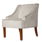 Velvet Fabric Upholstered Wooden Accent Chair with Swooping Armrests Gray and Brown - K6499-B214 By Casagear Home KFN-K6499-B214