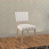 Dining Chair Set of 2 | Wood Frame | Striped Fabric Seat | Blue White